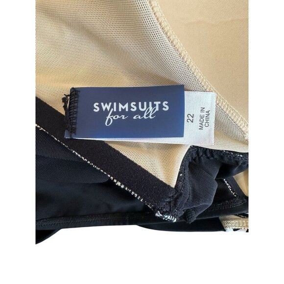 Swimsuits for All One Piece Size 22 Black White Built In Bra Adjustable Straps - Picture 4 of 7